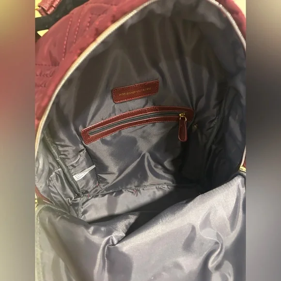 Adrienne Vittadini Maroon Quilted Backpack - Picture 4 of 4